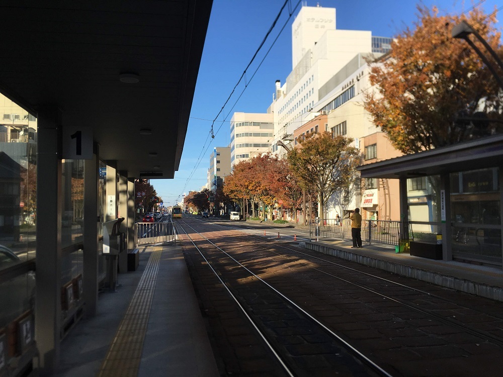 福井鉄道　福井市内電停　福井城址大名町