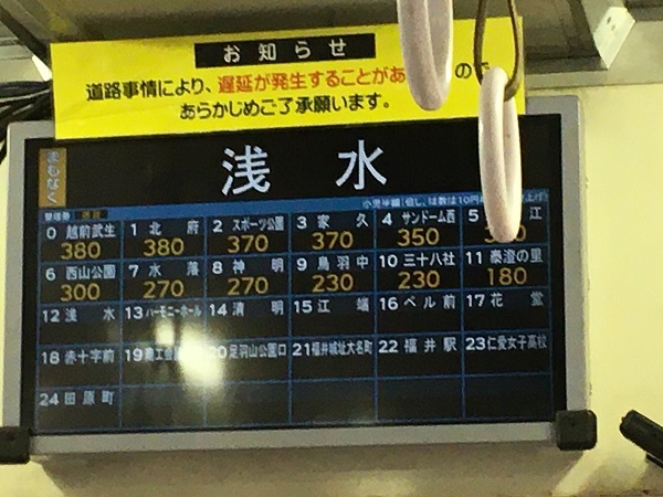 福井鉄道　運賃表