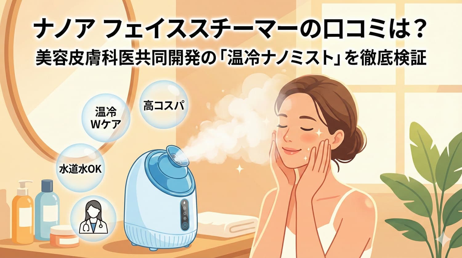ナノア フェイススチーマーの口コミは？美容皮膚科医共同開発の「温冷ナノミスト」を徹底検証